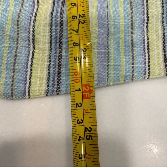 ORVIS Multicolor Stripe 100% Linen Sleeveless Button Down Vest Top Size Large - Picture 5 of 9